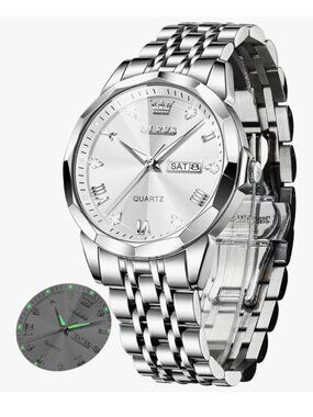 Olevs Unisex Waterproof Quartz Wristwatch Dress Luminous Date Business Casual